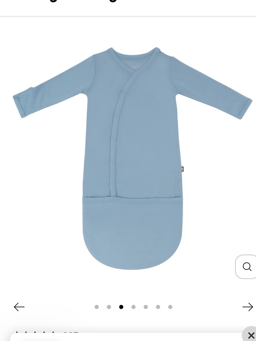 Kyte Baby Bundler One Piece Sleeper Slate Blue 0-3 months